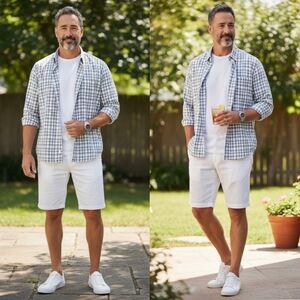 J. Crew White Flat-Front Men's Shorts